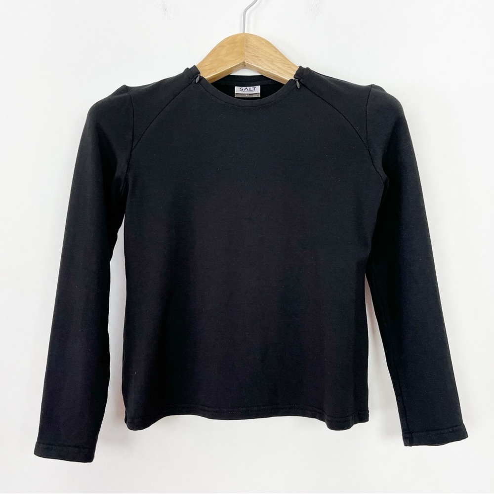 Salt Leisurewear 🇨🇦 Women’s Black Long‎ Sleeve Bamboo Blend Top Size Small